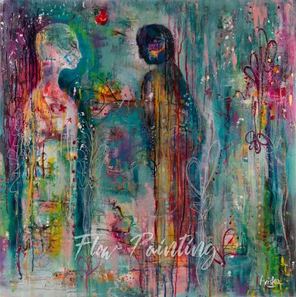 Awareness - Mixed media abstract schilderij - Ariska Keldermann-Simons