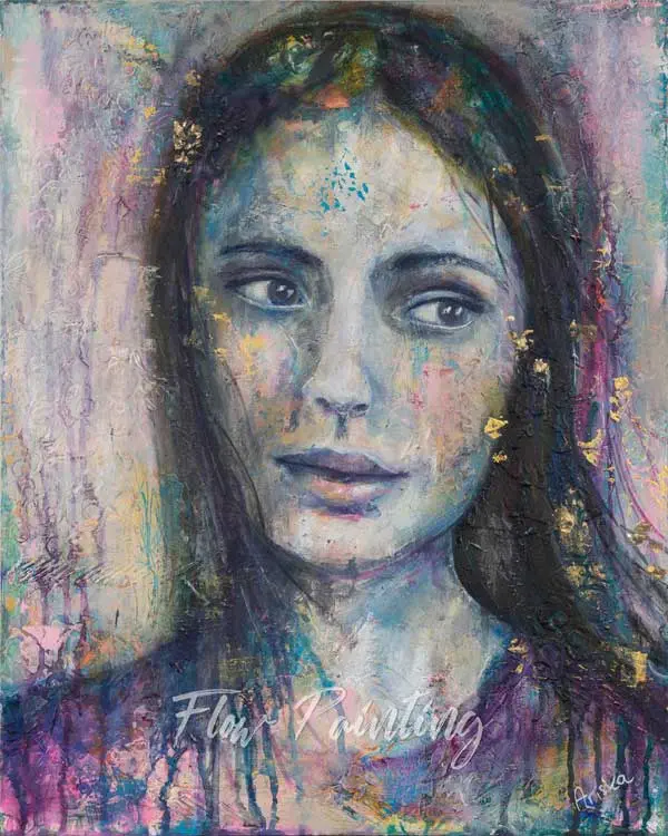 Possibilities - Mixed media portret schilderij - Ariska Keldermann-Simons